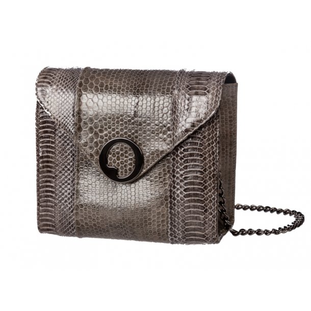 grey snakeskin clutch